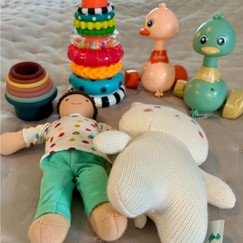 Plush Doll and Toy Set with Stackable Rings